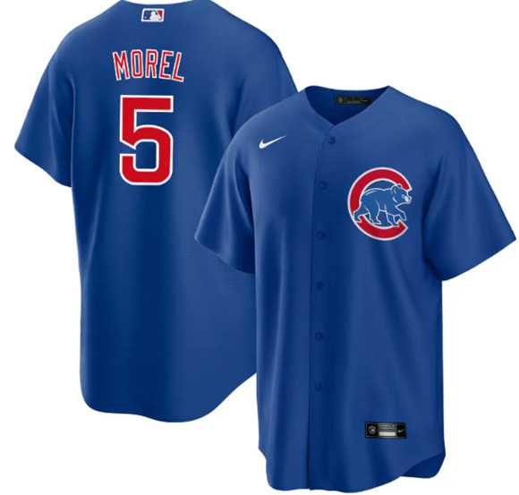 Men%27s Chicago Cubs #5 Christopher Morel Chicago Blue Cool Base Stitched Baseball Jersey Dzhi